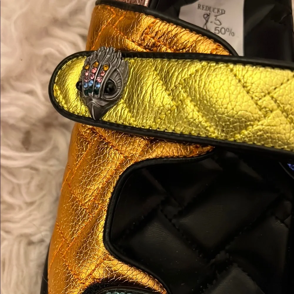 Kurt Geiger Gold and Blue Sandals Sporty Style - Picture 3 of 14